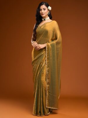 Home kasee solid beads and stones saree
