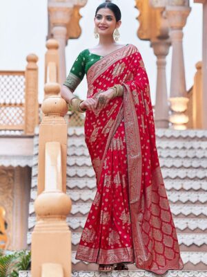 satrani woven design zari kanjeevaram saree